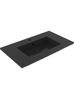 Bocchı Bocchi Milano Etajerli Lavabo 80 cm Parlak Siyah - 1113-005-0126