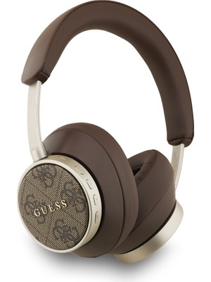 Guess Lisanslı Pu Metal Klasik Yazı Logolu Kulak Üstü Bluetooth Kulaklık Kahverengi