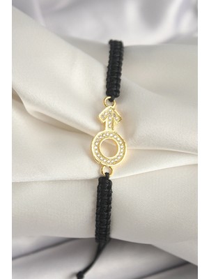 Shoplet Buğz Pirinç Gold Renk Zirkon Taşlı Mars Figür Asansörlü Makrome Model Kadın Bileklik