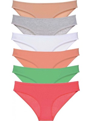 Marsilyan 6 Adet Süper Eko Set Likralı Kadın Slip Külot Renk 6