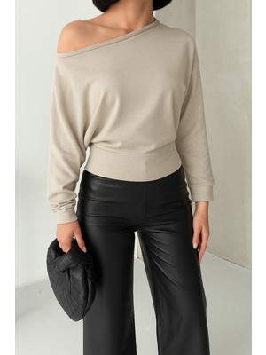 Bejna Kadın Düşük Omuzlu Modal Dokulu Bluz