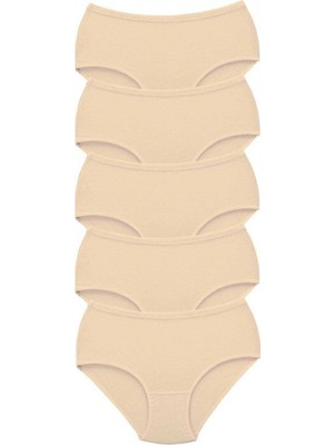 Marsilyan 5 Adet Tutku Kadın Yüksek Bel Bato Kalın Lastik Külot Ten