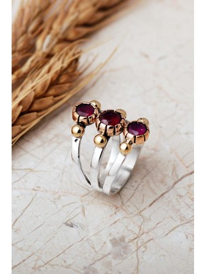 Sümer Telkari 4 Farklı Doğal Taş Seçenekli Elişi 925 Ayar Gümüş Yüzük 6003