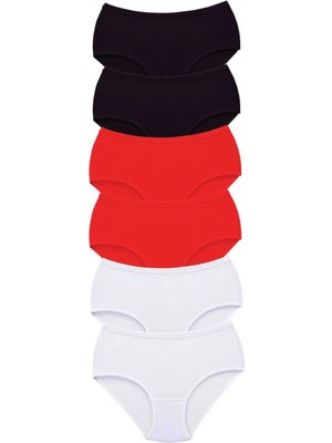 Marsilyan 6 Adet Tutku Kadın Yüksek Bel Bato Kalın Lastik Külot S13