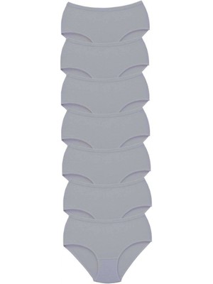 Marsilyan 7 Adet Tutku Kadın Yüksek Bel Bato Kalın Lastik Külot Gri