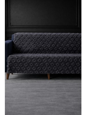 Hig Store Lüks Şönil Kaydırmaz Yıkanabilir Sakallı Koltuk Örtüsü - Çekyat Örtüsü - Oturma ve Sırt 170X210 Ebat