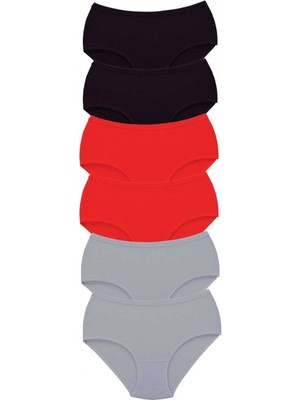 Marsilyan 6 Adet Tutku Kadın Yüksek Bel Bato Kalın Lastik Külot S12