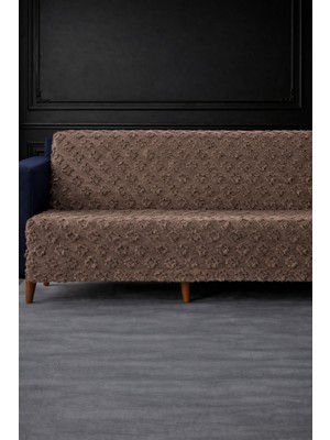 Hig Store Lüks Şönil Kaydırmaz Yıkanabilir Sakallı Koltuk Örtüsü - Çekyat Örtüsü - Oturma ve Sırt 170X210 Ebat