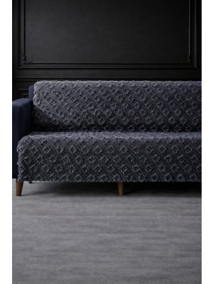 Hig Store Lüks Şönil Kaydırmaz Yıkanabilir Sakallı Koltuk Örtüsü - Çekyat Örtüsü - Oturma ve Sırt 170X210 Ebat