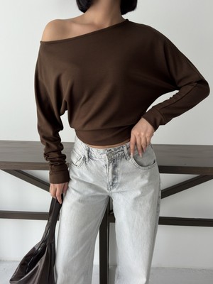 Bejna Kadın Düşük Omuzlu Modal Dokulu Bluz