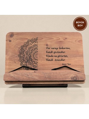 Kitap Okuma Standı Masaüstü Ahşap Rahle | Büyük Boy