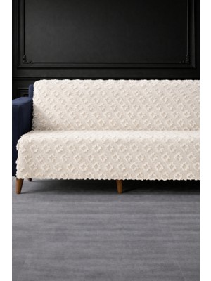 Hig Store Lüks Şönil Kaydırmaz Yıkanabilir Sakallı Koltuk Örtüsü - Çekyat Örtüsü - Oturma ve Sırt 170X210 Ebat