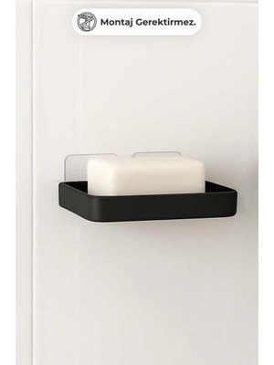 Primanova Molıette Yapışkanlı Katı Sabunluk Siyah