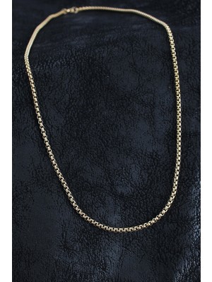 Shoplet Buğz 316L Çelik Örme Zincir Model Gold Renk Erkek Kolye