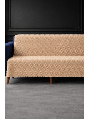 Hig Store Lüks Şönil Kaydırmaz Yıkanabilir Sakallı Koltuk Örtüsü - Çekyat Örtüsü - Oturma ve Sırt 170X210 Ebat