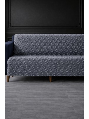 Hig Store Lüks Şönil Kaydırmaz Yıkanabilir Sakallı Koltuk Örtüsü - Çekyat Örtüsü - Oturma ve Sırt 170X210 Ebat