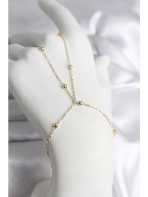 Shoplet Buğz 316L Çelik Gold Renk Topçuk Zincir Model Kadın Şahmeran