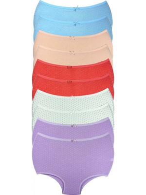 Marsilyan 10 Adet Puantiyeli Kadın Toparlayıcı Yüksek Bel Bato Külot