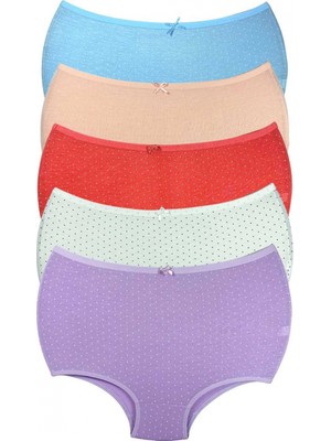 Marsilyan 5 Adet Puantiyeli Kadın Toparlayıcı Yüksek Bel Bato Külot