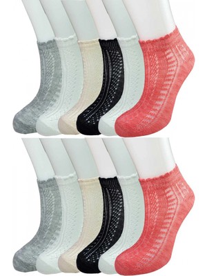 Marsilyan 12 Adet Örgü Işlemeli Kadın Fantezi Bilek Çorap