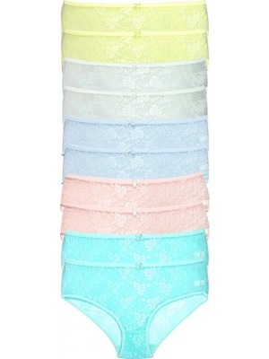 Marsilyan 10 Adet Kadın Komple Tül Dantel Bato Külot