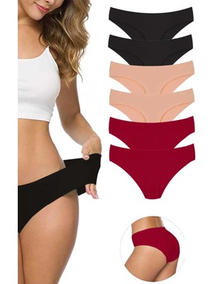 Marsilyan 6 Adet Kadın Dikişsiz Lazer Kesim Esnek Iz Yapmayan Külot S9