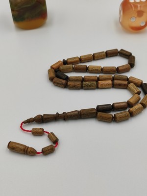 Usta Işcilikli Kokulu Pelesenk Ağacı Tesbih 9 *14 mm Uzun Kesme Kesim Takımlı Sistemli