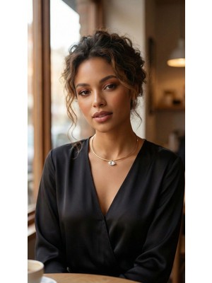 Shoplet Buğz Pirinç Gold Renk Choker Model Zirkon Taşlı Kadın Kolye