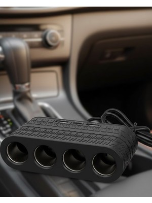 Astraltech 4 Çakmak Girişli Araç Çoklayıcı Type C ve USB Destekli Güvenli Güç Dağıtıcı