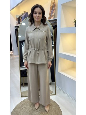Nuss Pantolonlu Takım 1049 Bej