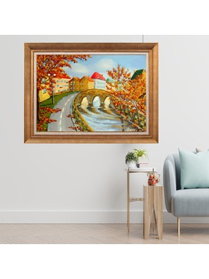 Giyense Altın Çerçeveli Paspartulu Manzara Tablo CRT370