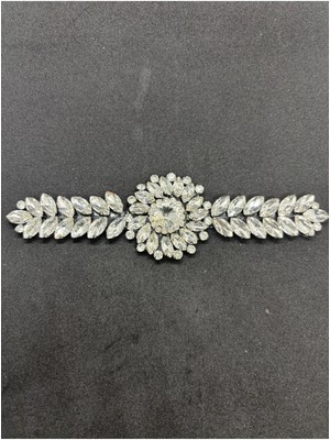 Boncukcu Abla Ütüyle Yapışan Parlak Taşlı Aplik Kristal Taşlı Ayakkabı, Çanta ve Kıyafet Aksesuarı 14.4x4 cm