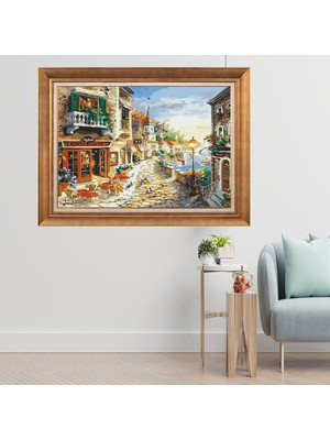 Giyense Altın Çerçeveli Paspartulu Manzara Tablo CRT337