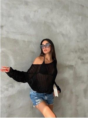 Ckm Moda Yüksek Kalite Kadın Kazak Siyah