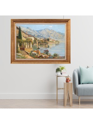 Giyense Altın Çerçeveli Paspartulu Manzara Tablo CRT230