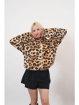 Ckm Moda Lucia Yüksek Kalite Kadın Sweat Leopar