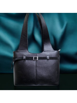 Valentina Victoria Hakiki Deri Büyük Boy Kadın Omuz Çanta