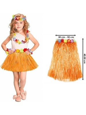 Shoplet Buğz Hawaii Hula Eteği Turuncu Renk 40 cm