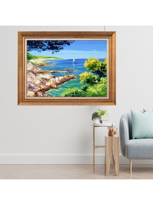 Giyense Altın Çerçeveli Paspartulu Manzara Tablo CRT250