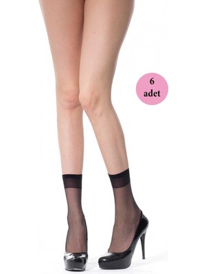 Marsilyan 6 Adet Ince Soket Çorap 20 Denye 500 Siyah