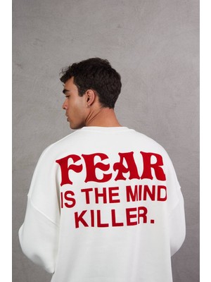"fear Is The Mind Killer" Baskılı Göğüs Cepli Oversize Sweatshirt