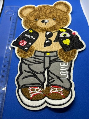 Boncukcu Abla Nakış Arma Şönil Arma Ayı Yama Hayvan Karikatürleri Dikme Arma Rozet Aplik 26*14 cm