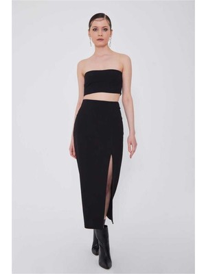 Ckm Moda Bert Yüksek Kalite Kadın Straplez Büstiyer  Siyah