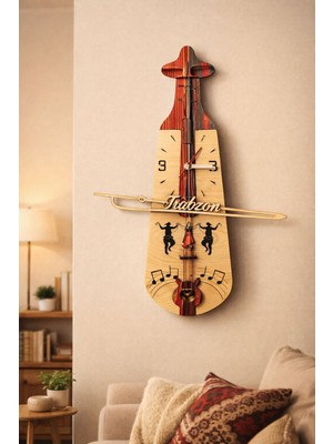 Seymen Bıçakçılık Saat Başı Çalan Kemençe Saat Keşan Desenli