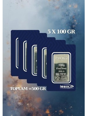 5x100=500 Gram Külçe Gümüş - 999,9 | Sertifikalı