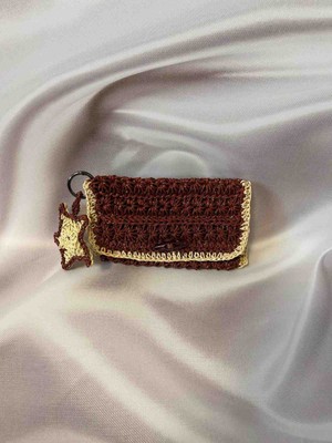 Creatif La Femme Kızıl Kahve Simli Kağıt Ip Cüzdan