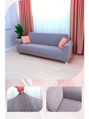 UY STYLE Jakarli , Lastikli Koltuk Örtüsü ,likrali, Esnekli Koltuk Kılıfı , Leke Tutmaz ,3kişilik Koltuk Için(Ağaç Kabuğu Desen)