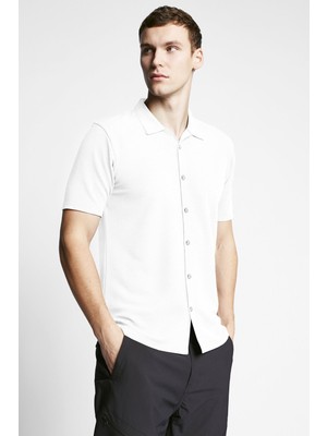 Lescon Beyaz Erkek Outdoor Kısa Kollu Gömlek 23Y-1058