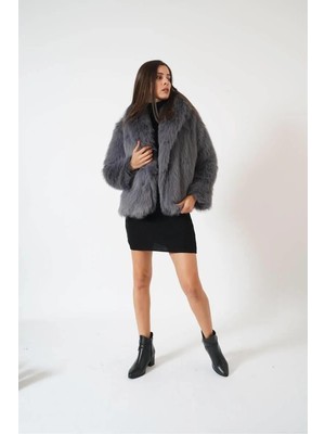 Ckm Moda Zeri Kadın Kürk Antrasit