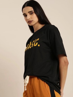 Nova Epoxy Art Baskılı T-Shirt - Siyah